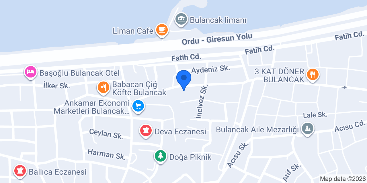 Çelebioğlu İnşaat Bulancak konumu
