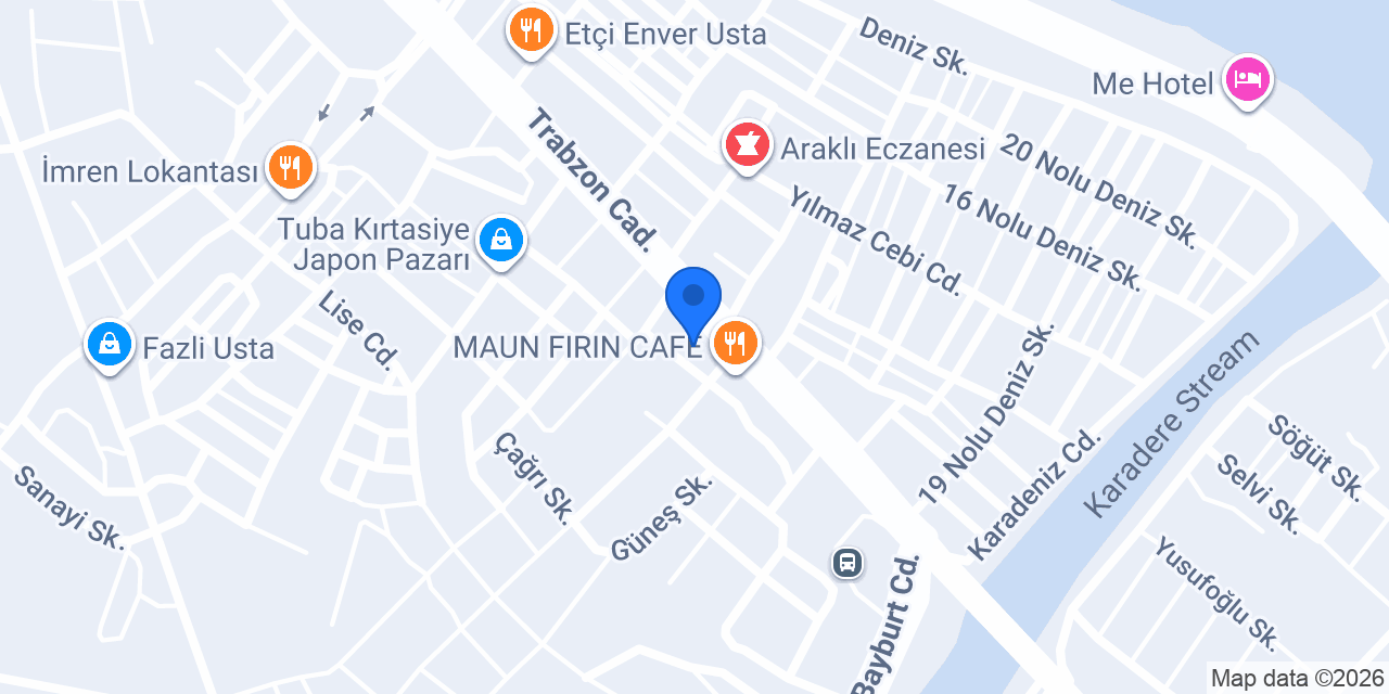 Helvacı Ali Araklı konumu