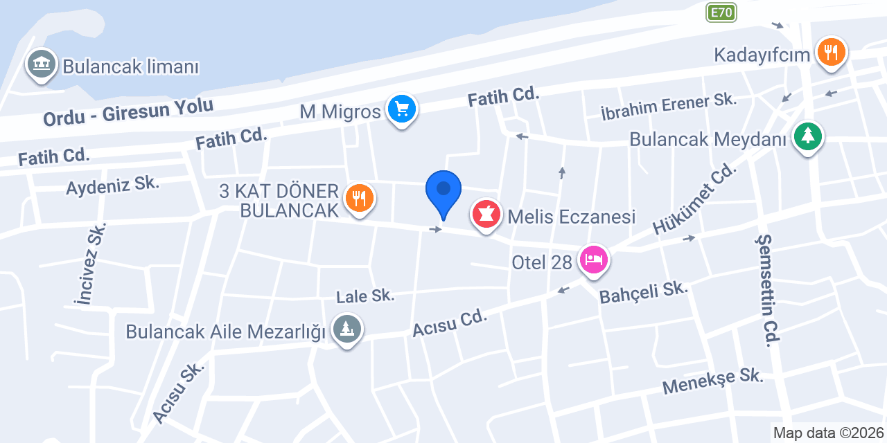 Gündoğdu Mobilya Bulancak konumu