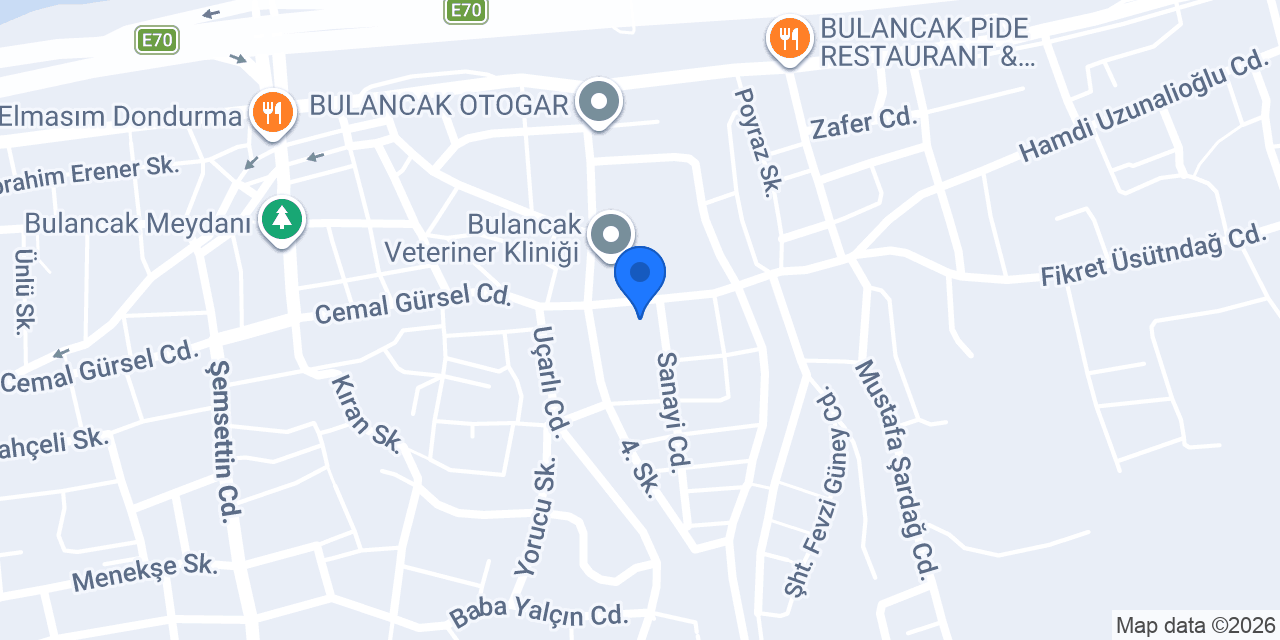 Bulancakta 7/24 Taksi konumu