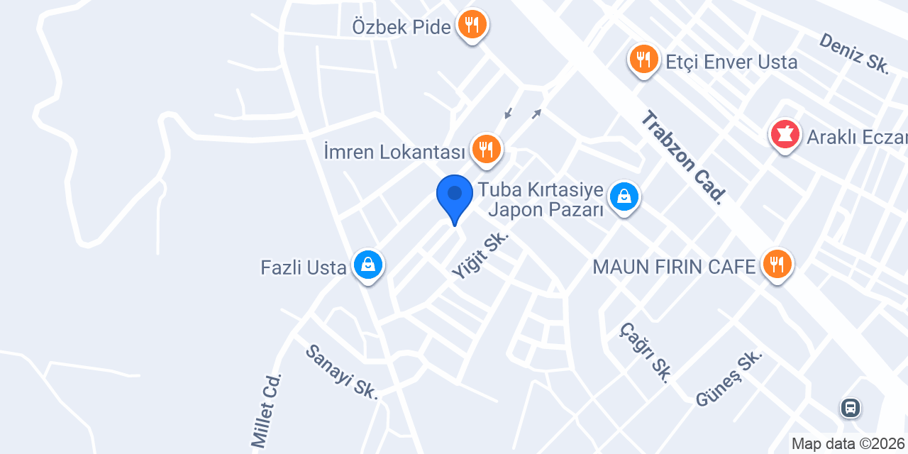 Araklı Veteriner Kliniği konumu