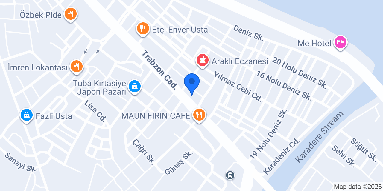 Sürmene Pidecisi ve Lahmacun konumu