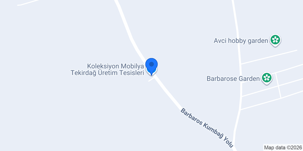 Koleksiyon Mobilya Tekirdağ Üretim Tesisleri konumu