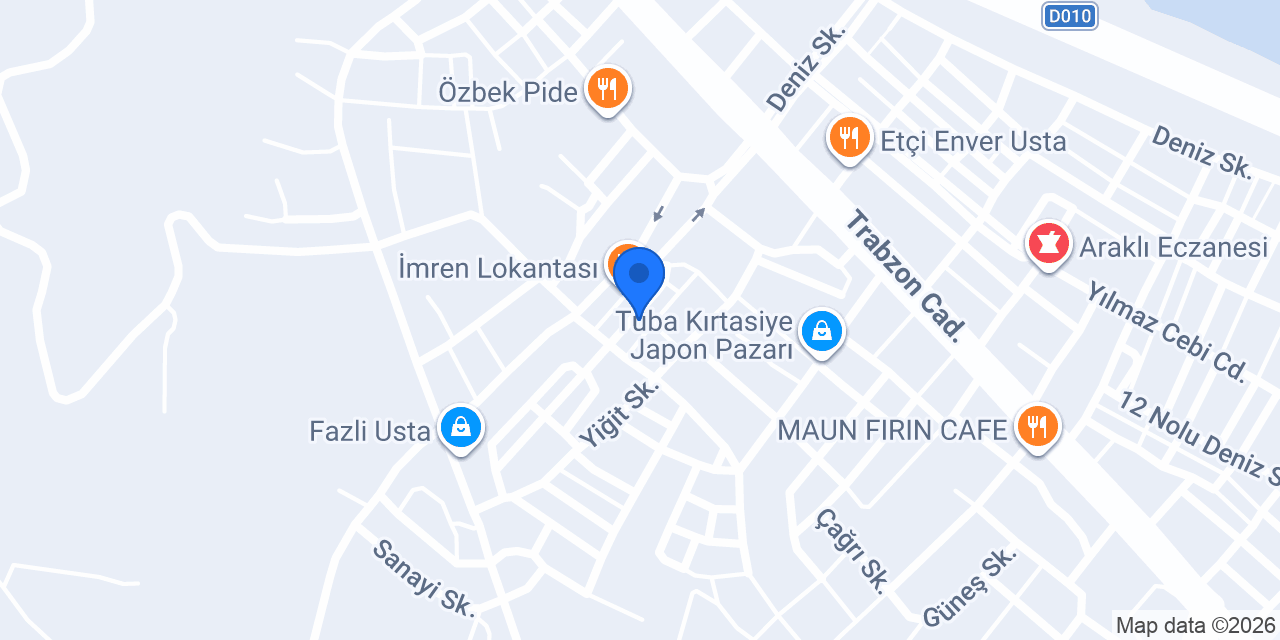 Kaçmaz Emlak Araklı konumu