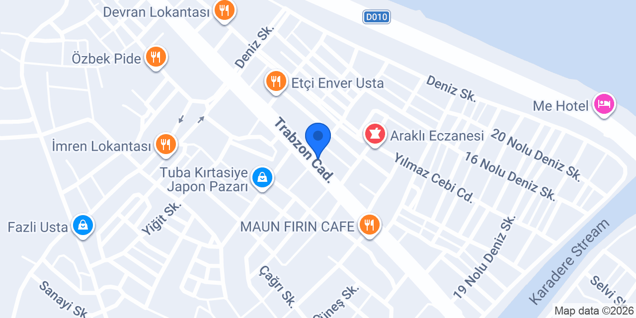 Araklı İsod Öncü Döner konumu