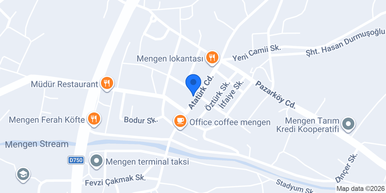 Halkbank Mengen Şubesi konumu