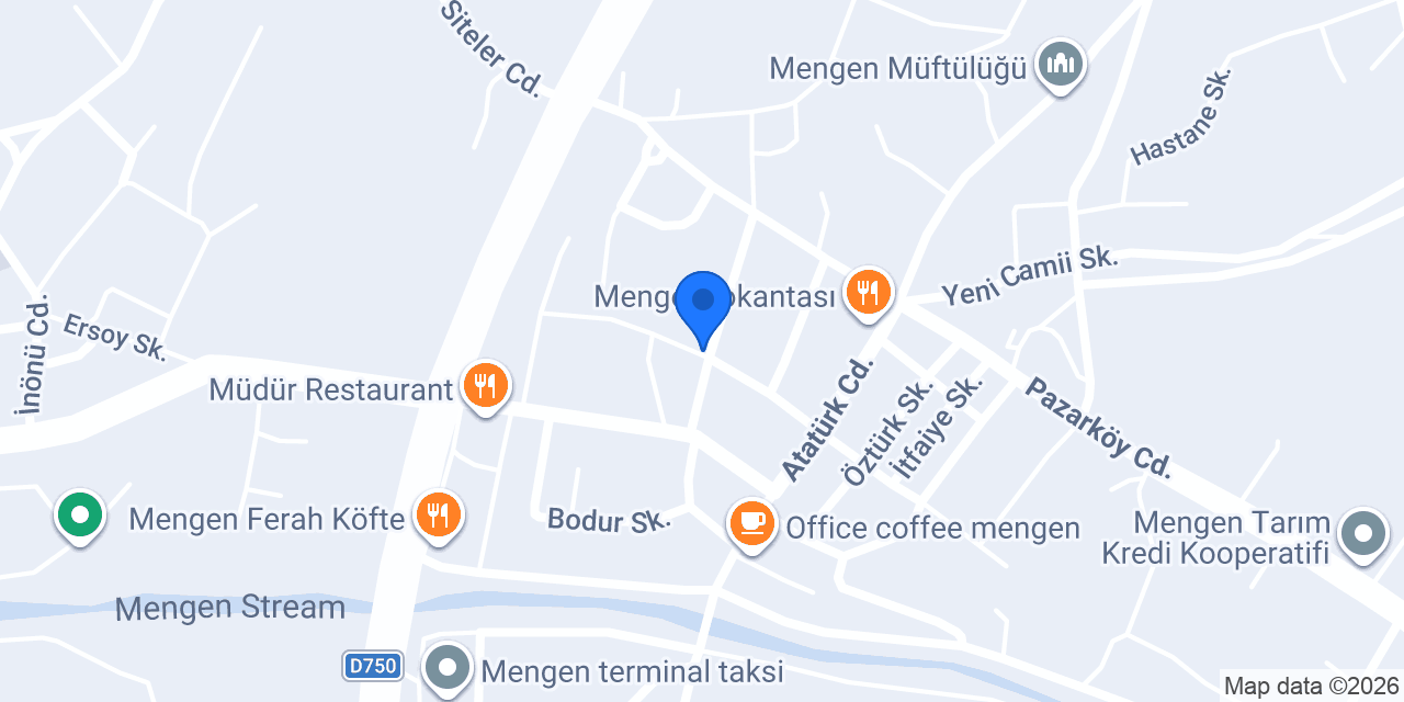 Mengen Orman İşletme Müdürlüğü konumu