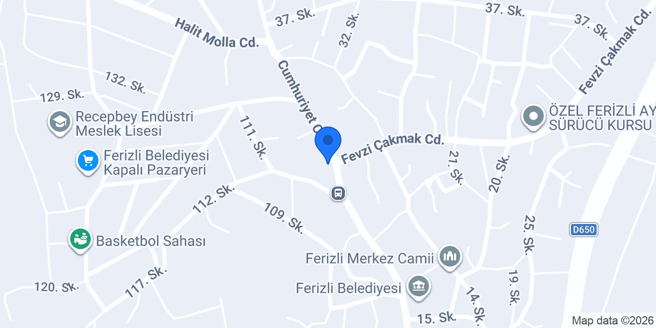 Antepce Kadayıf Ferizli konumu