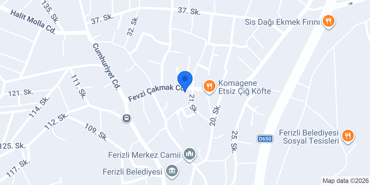 Ferizli'de Diş Hekimi konumu