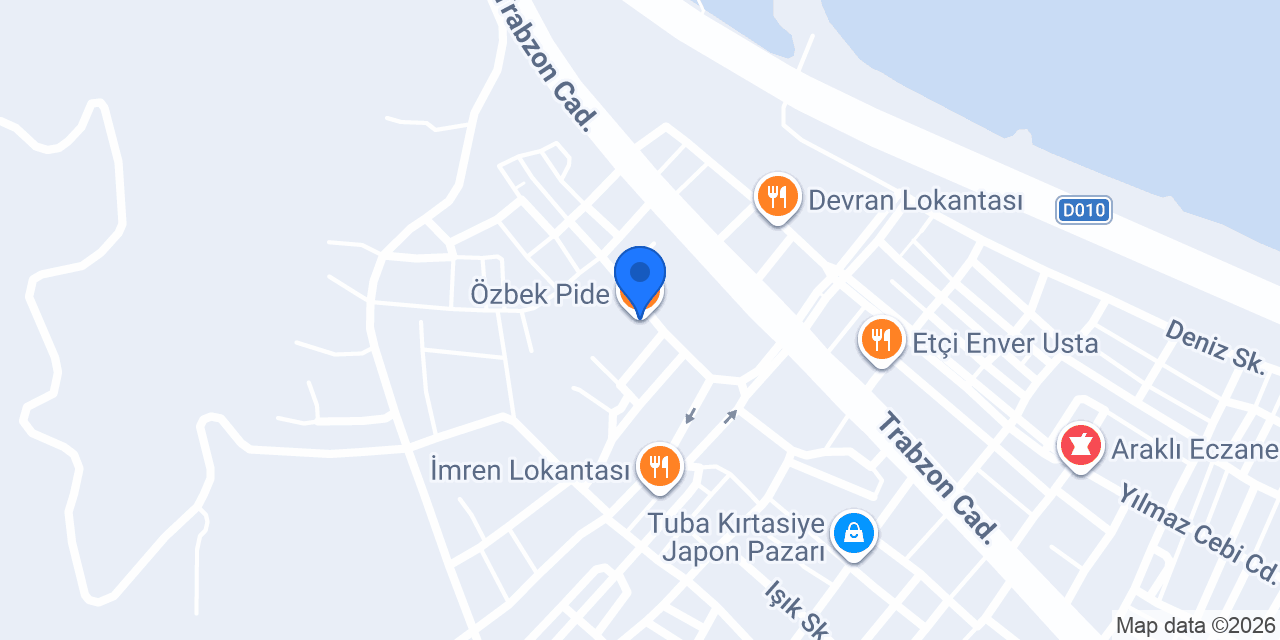 Özbek Pide konumu