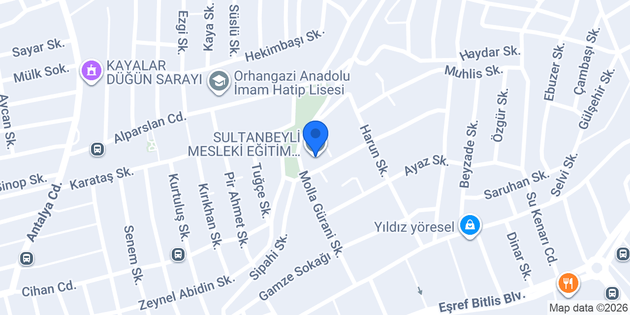 SULTANBEYLİ MESLEKİ EĞİTİM MERKEZİ konumu