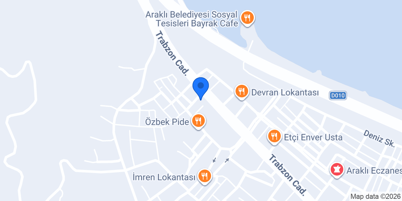 Ptt Araklı Şubesi konumu