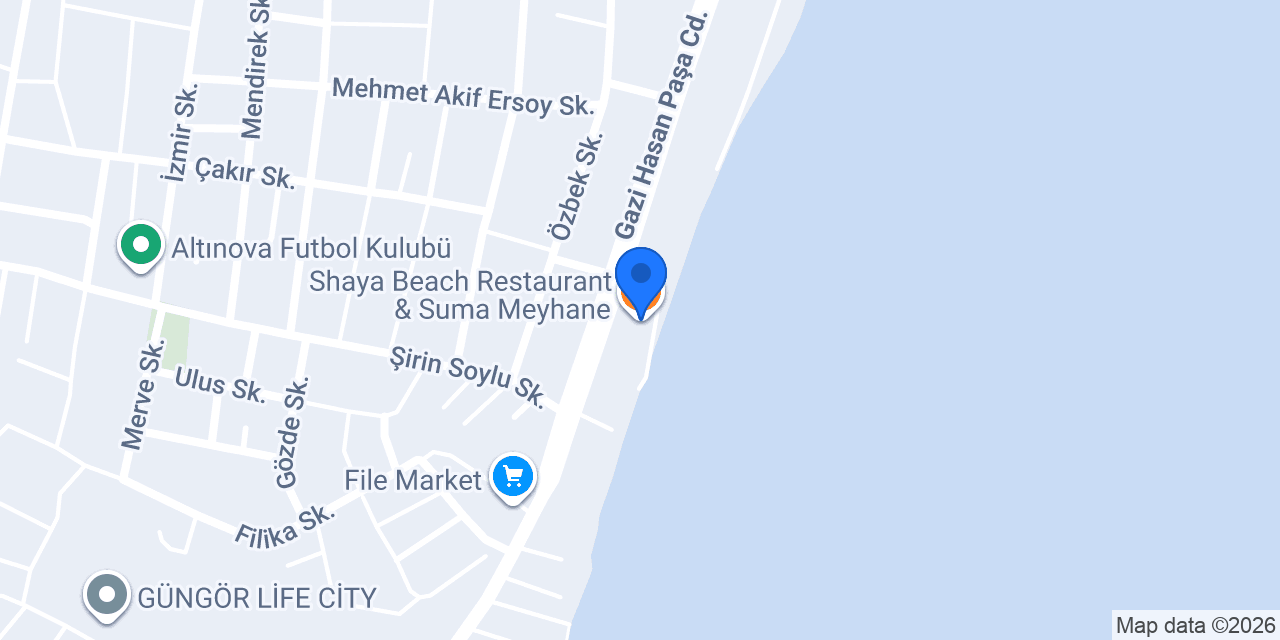 Shaya Beach Restaurant & Suma Meyhane konumu
