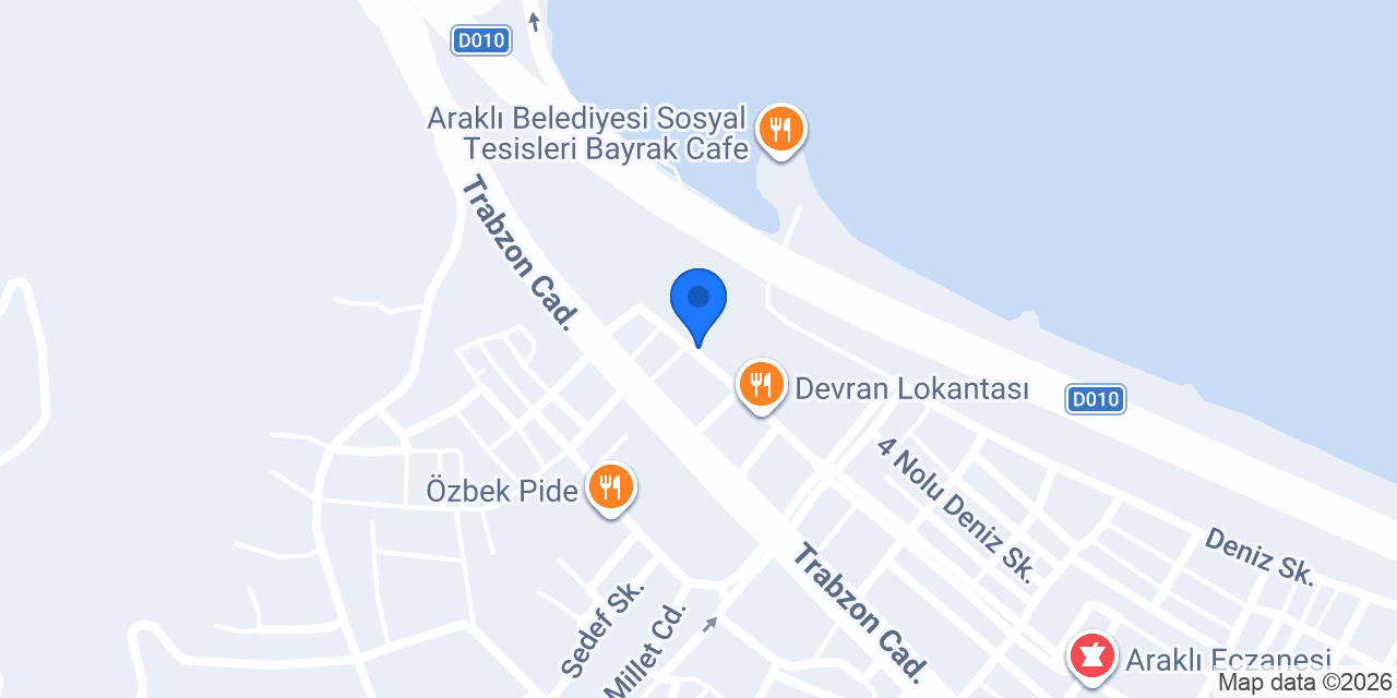 Cafe Araklı Çay Bahçesi konumu