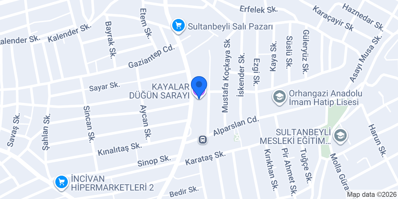 KAYALAR DÜĞÜN SARAYI konumu