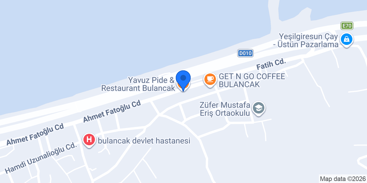 Yavuz Pide & Restaurant Bulancak konumu
