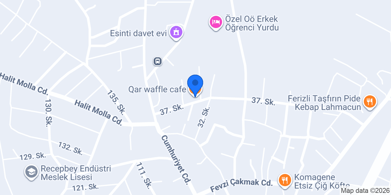 Qar waffle cafe konumu