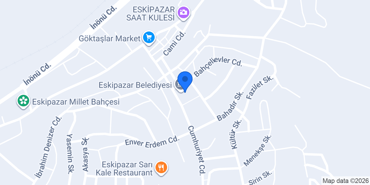 Eskipazar Belediye Başkanlığı konumu