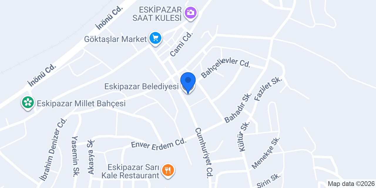 Eskipazar Belediyesi konumu