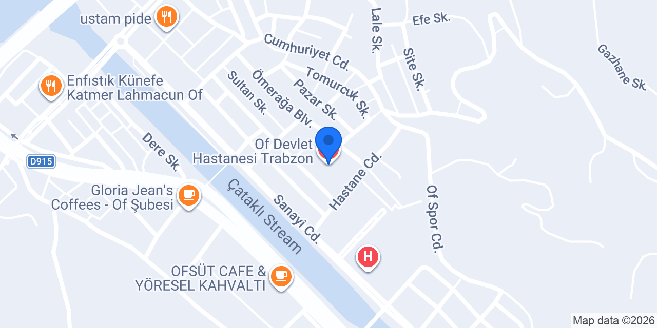 Of Devlet Hastanesi Trabzon konumu