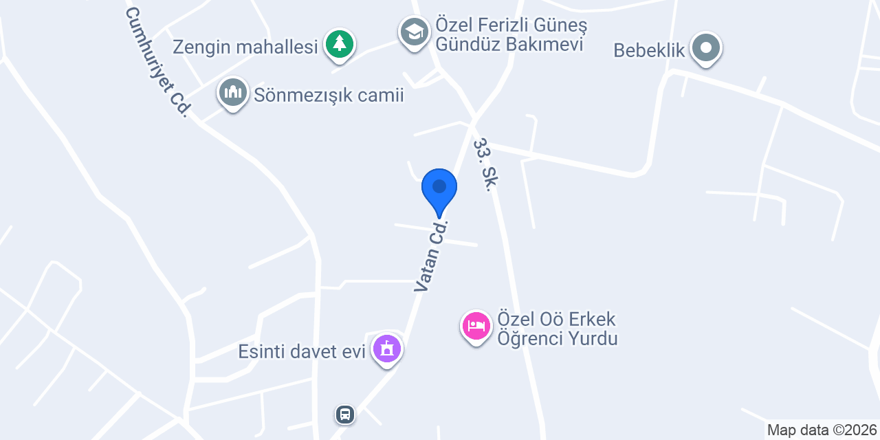 Zeloş'un çiçek evi konumu