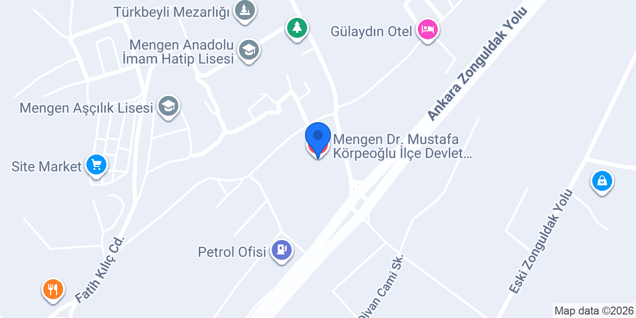 Mengen Dr. Mustafa Körpeoğlu İlçe Devlet Hastanesi konumu