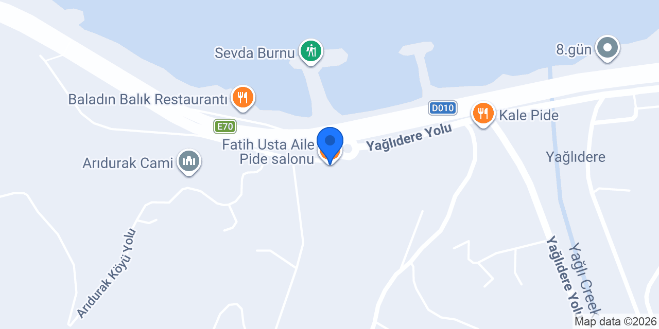 Fatih Usta Aile Pide salonu konumu