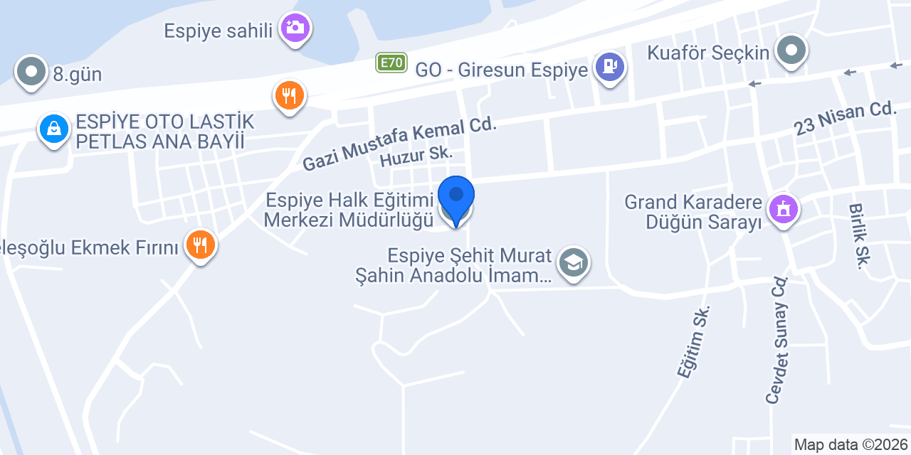 Espiye Halk Eğitimi Merkezi Müdürlüğü konumu