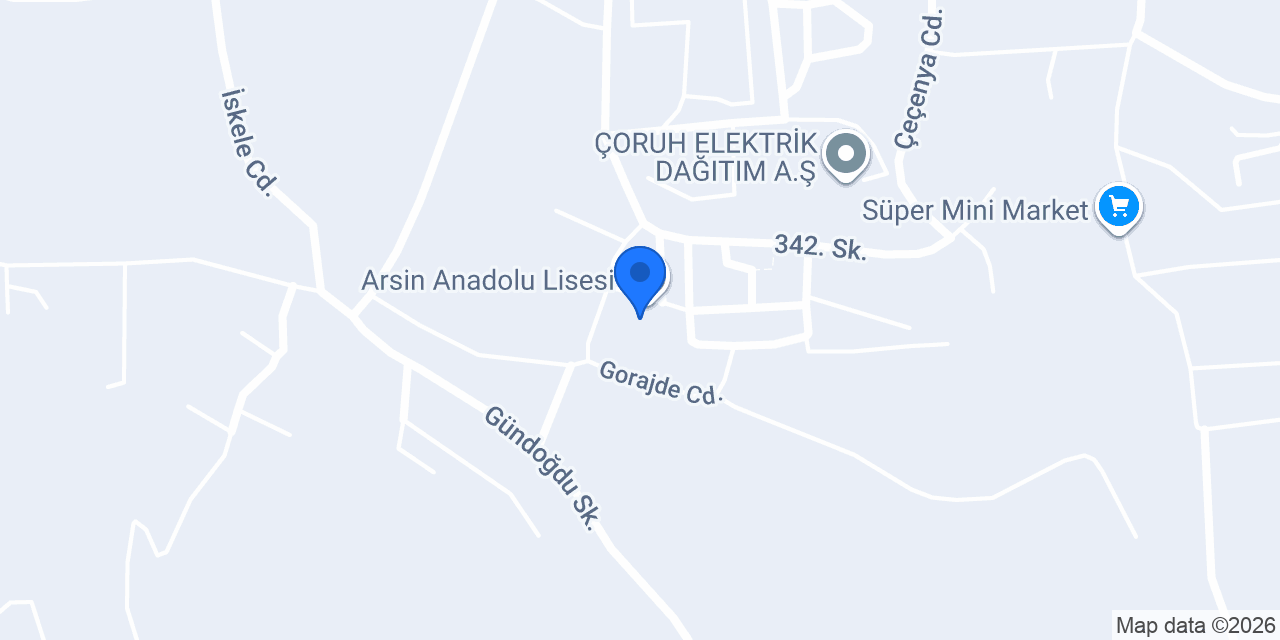 Arsin Anadolu Lisesi konumu