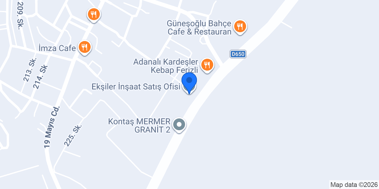 Ekşiler İnşaat Satış Ofisi konumu