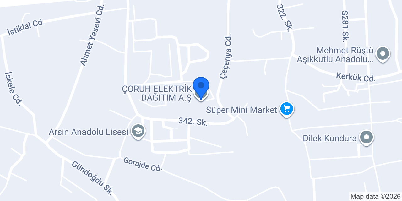 ÇORUH ELEKTRİK DAĞITIM A.Ş. konumu