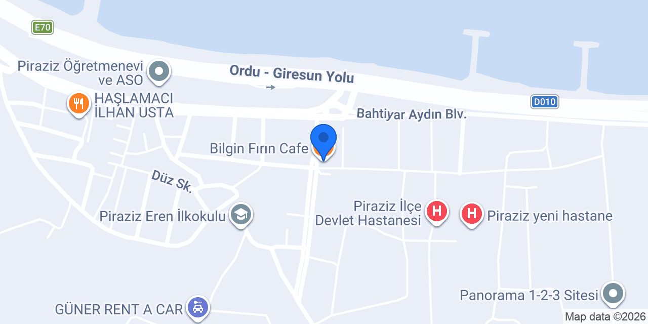 Bilgin Fırın Cafe konumu