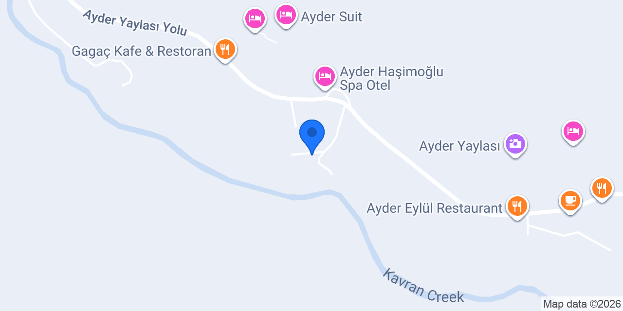 Ayder Bulut Dağevi Bungalow konumu
