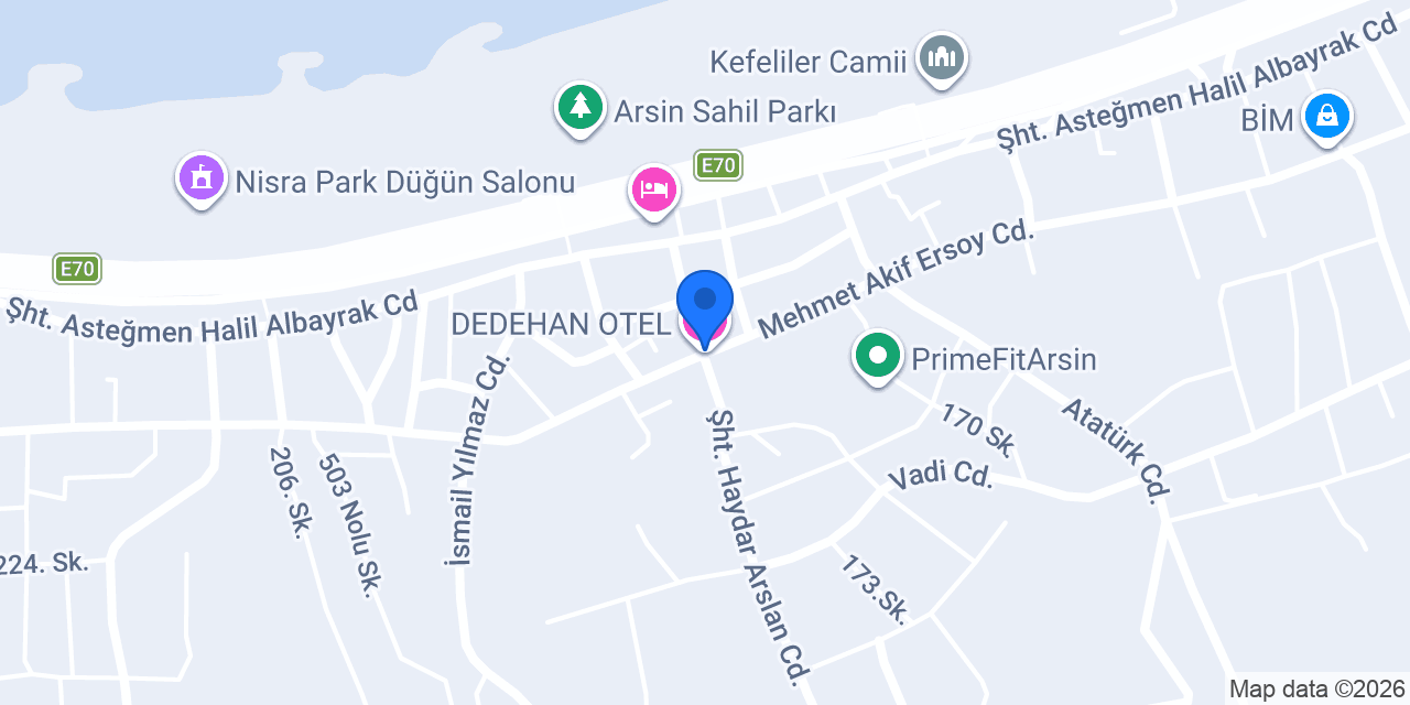 DEDEHAN OTEL konumu