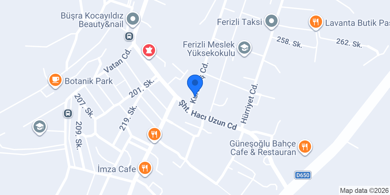 Ferizli Taksi konumu