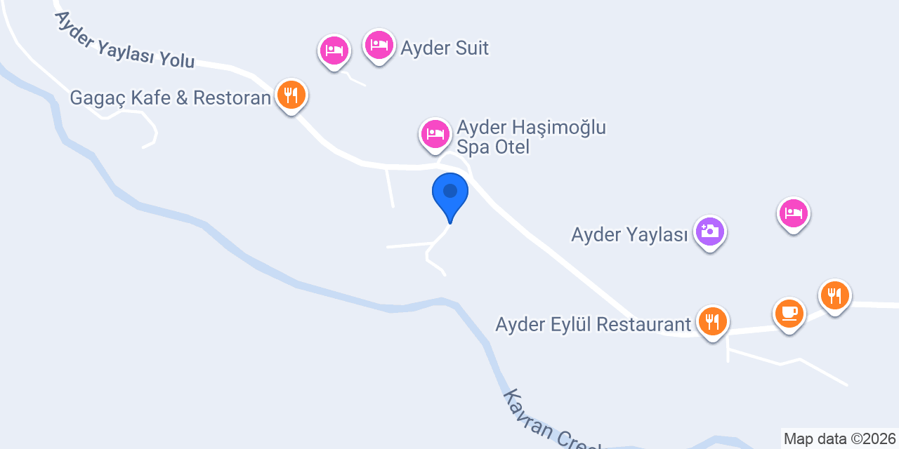 Ayder Paradise Otel konumu