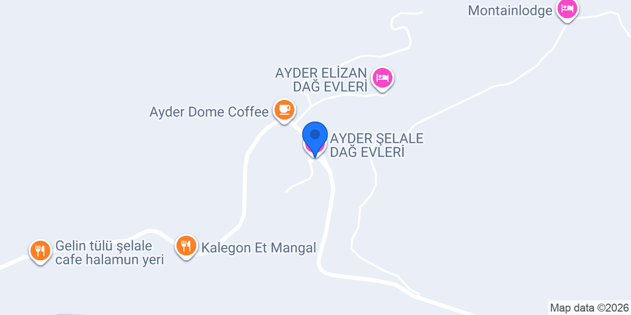AYDER ŞELALE DAĞ EVLERİ konumu
