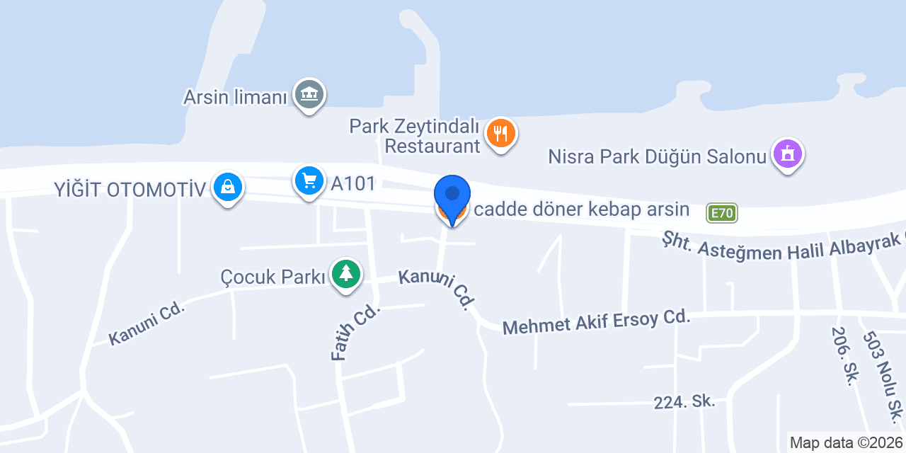 cadde döner kebap arsin konumu