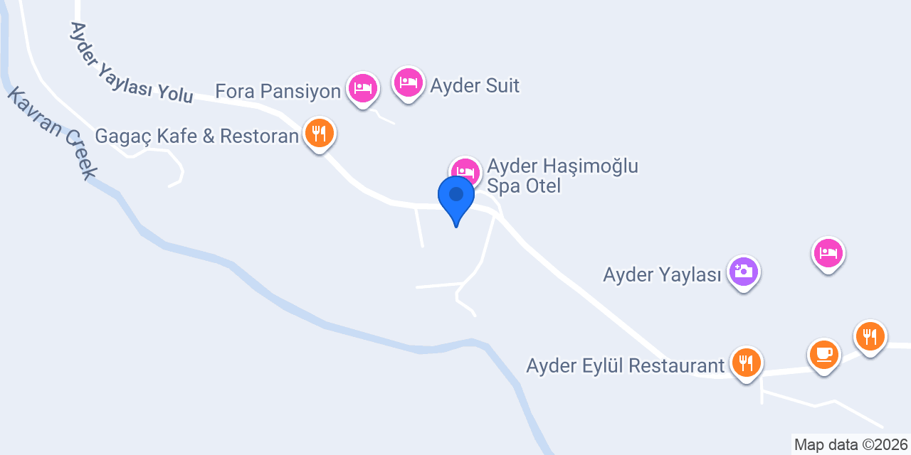 Ayder Yeşil Vadi Otel konumu