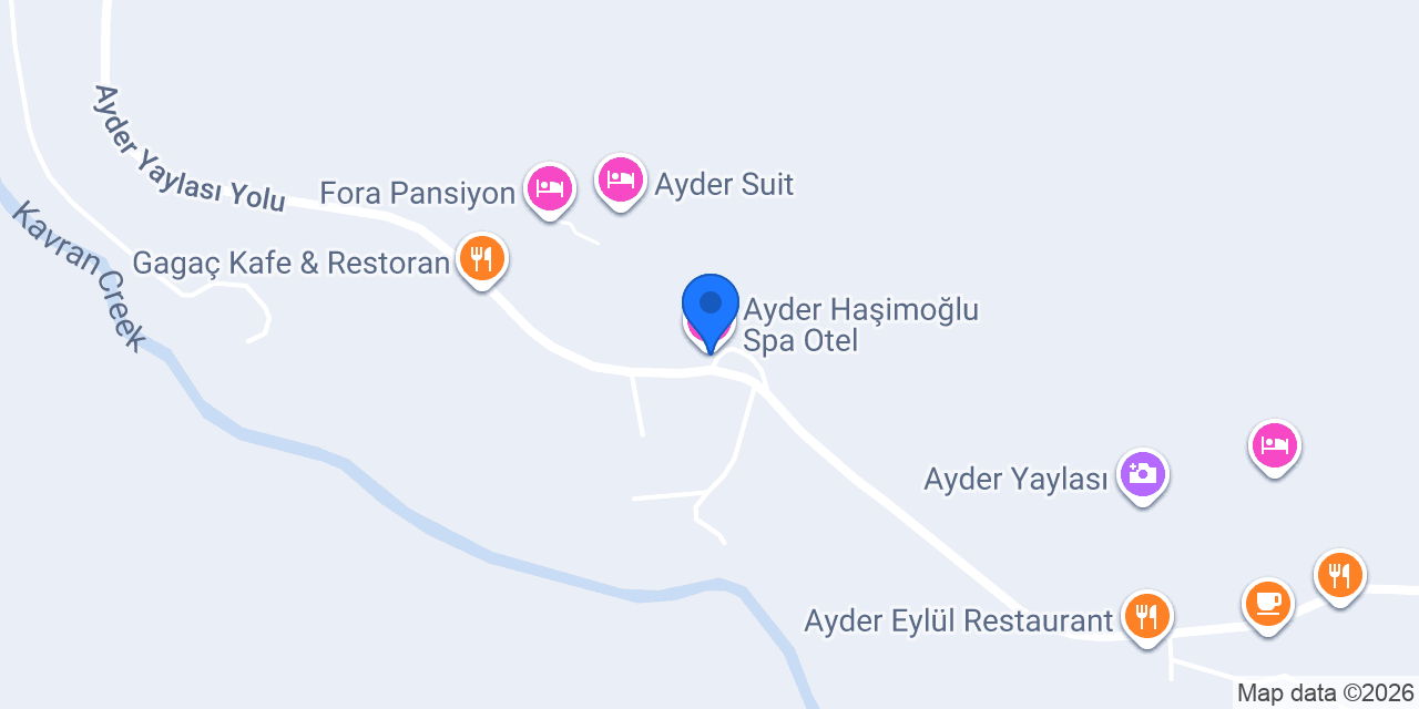 Ayder Haşimoğlu Spa Otel konumu