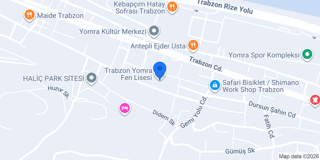 Trabzon Yomra Fen Lisesi konumu