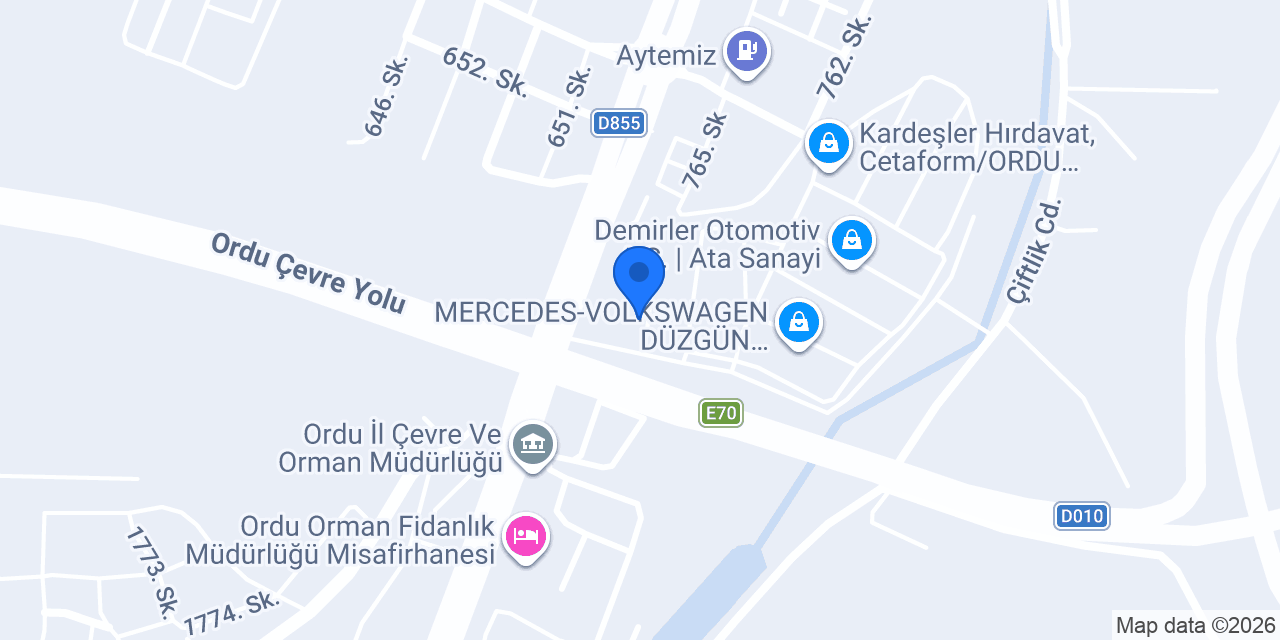 Ordu Çatı Market konumu