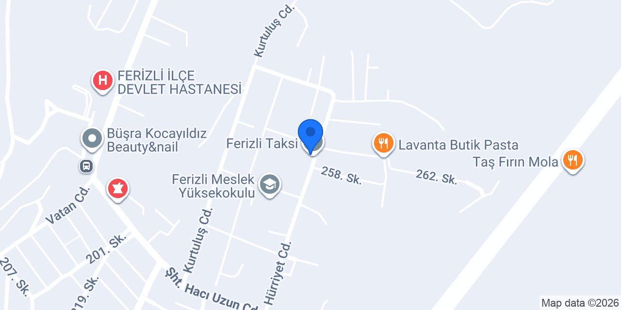 Ferizli Taksi konumu
