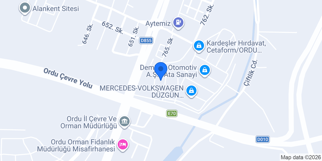 ORDU Şamlıoğlu Oto Lastik konumu