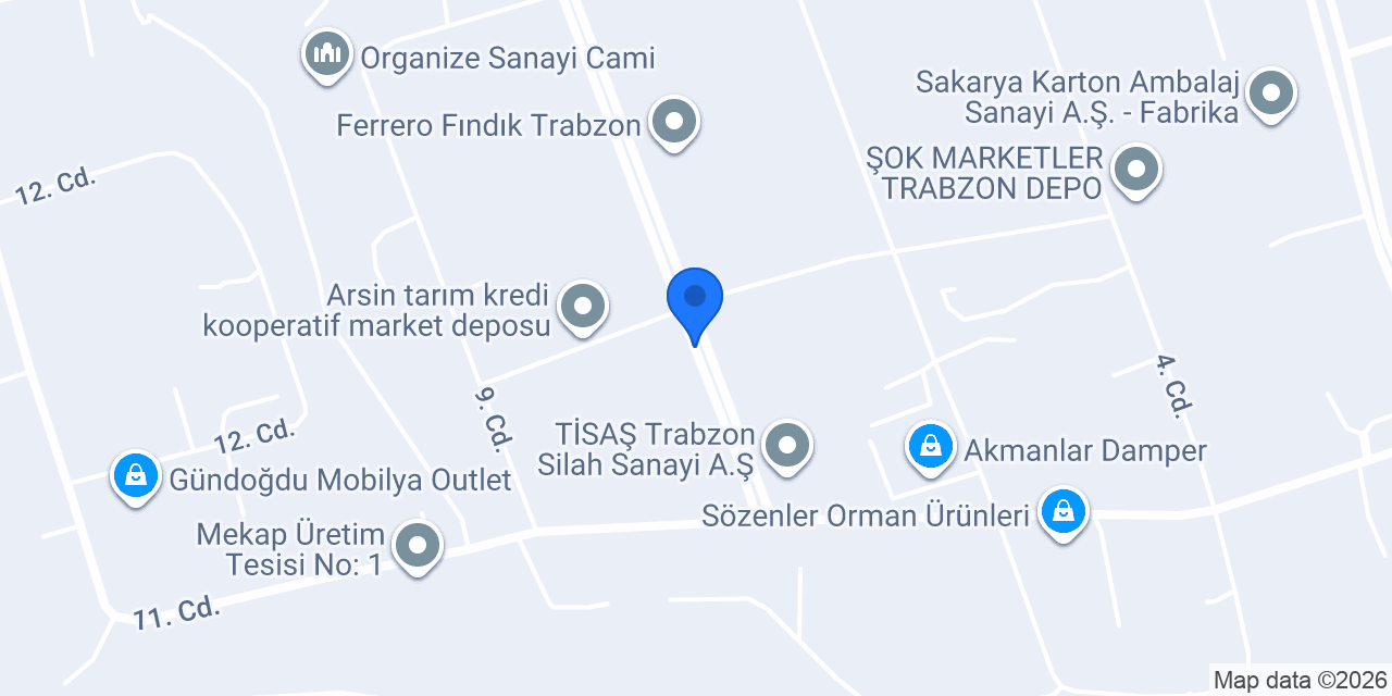 Çolakoğlu Makina Trabzon konumu