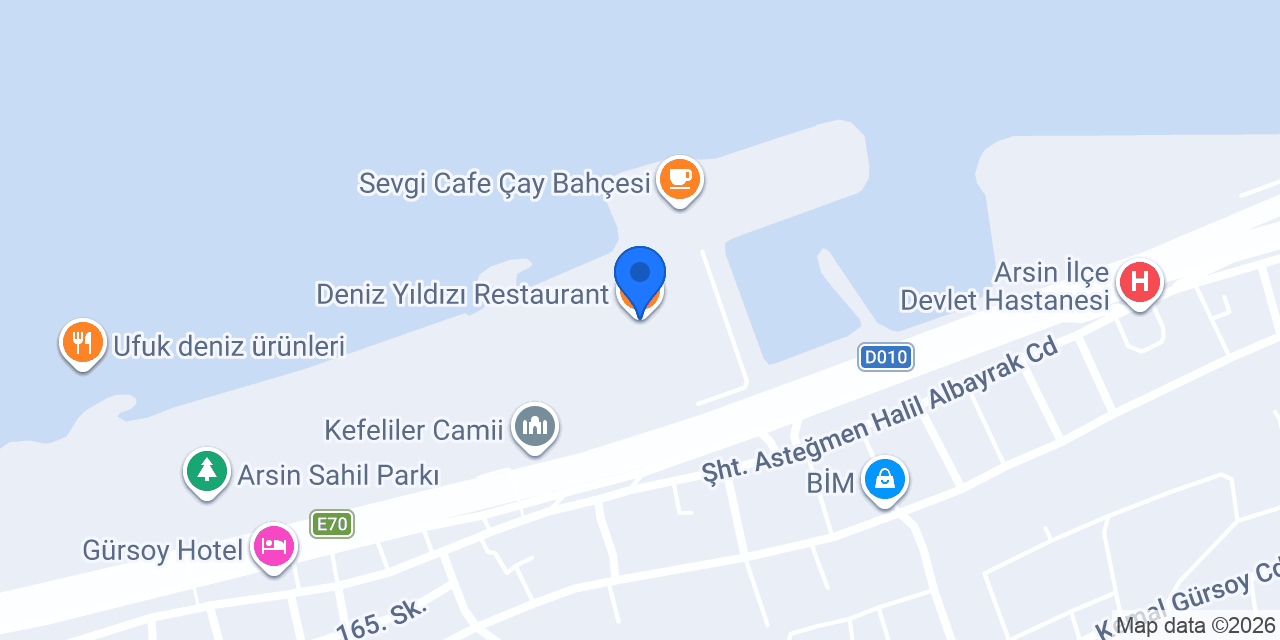 Deniz Yıldızı Restaurant konumu