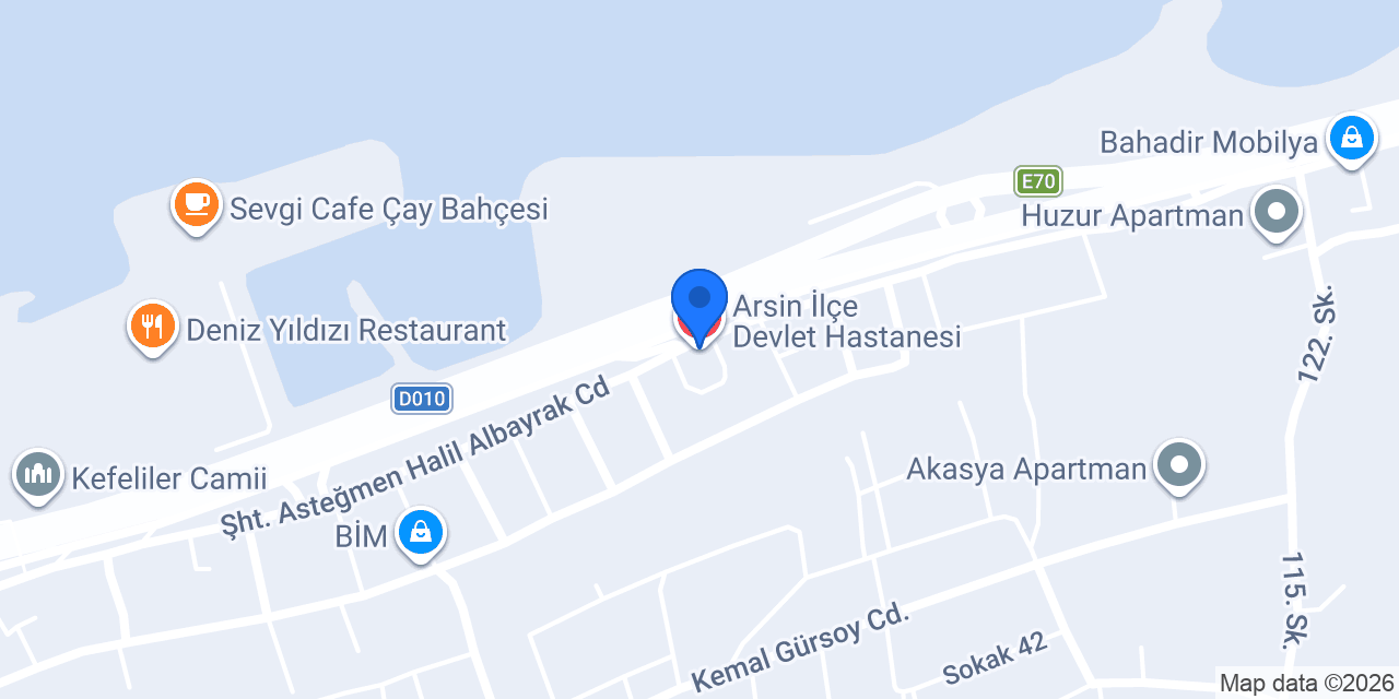 Arsin İlçe Devlet Hastanesi konumu