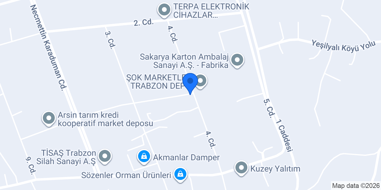 Jetblue Kimya Trabzon Fabrika ( AdBlue ) konumu