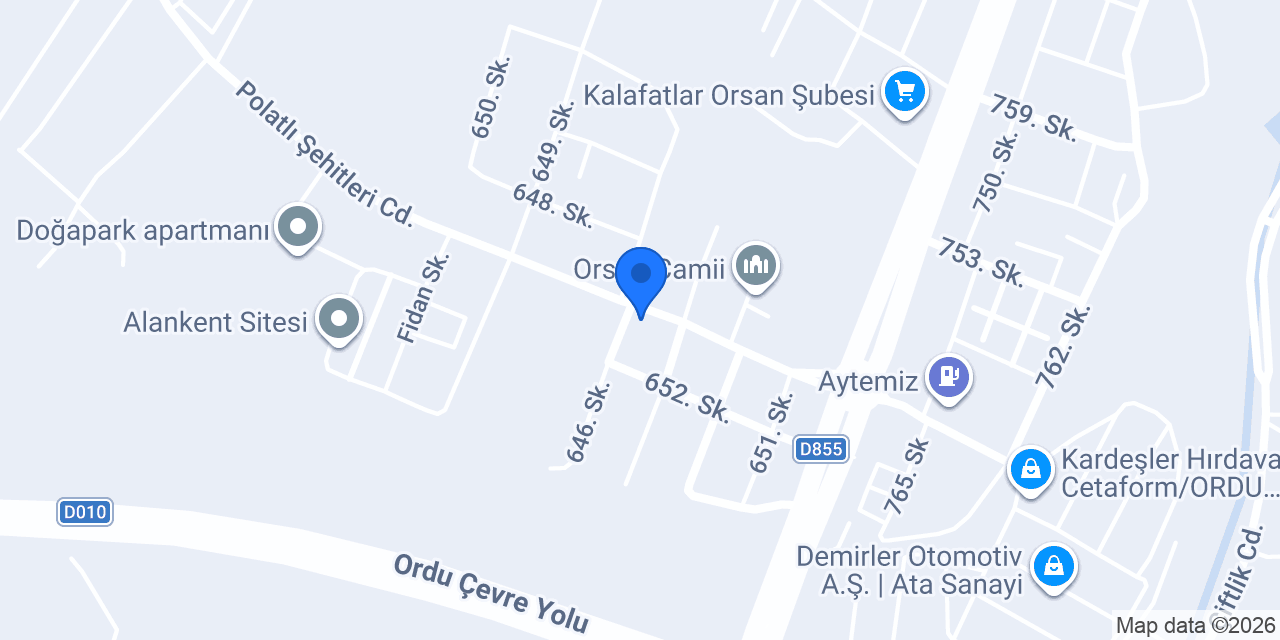Anka Duşakabin konumu