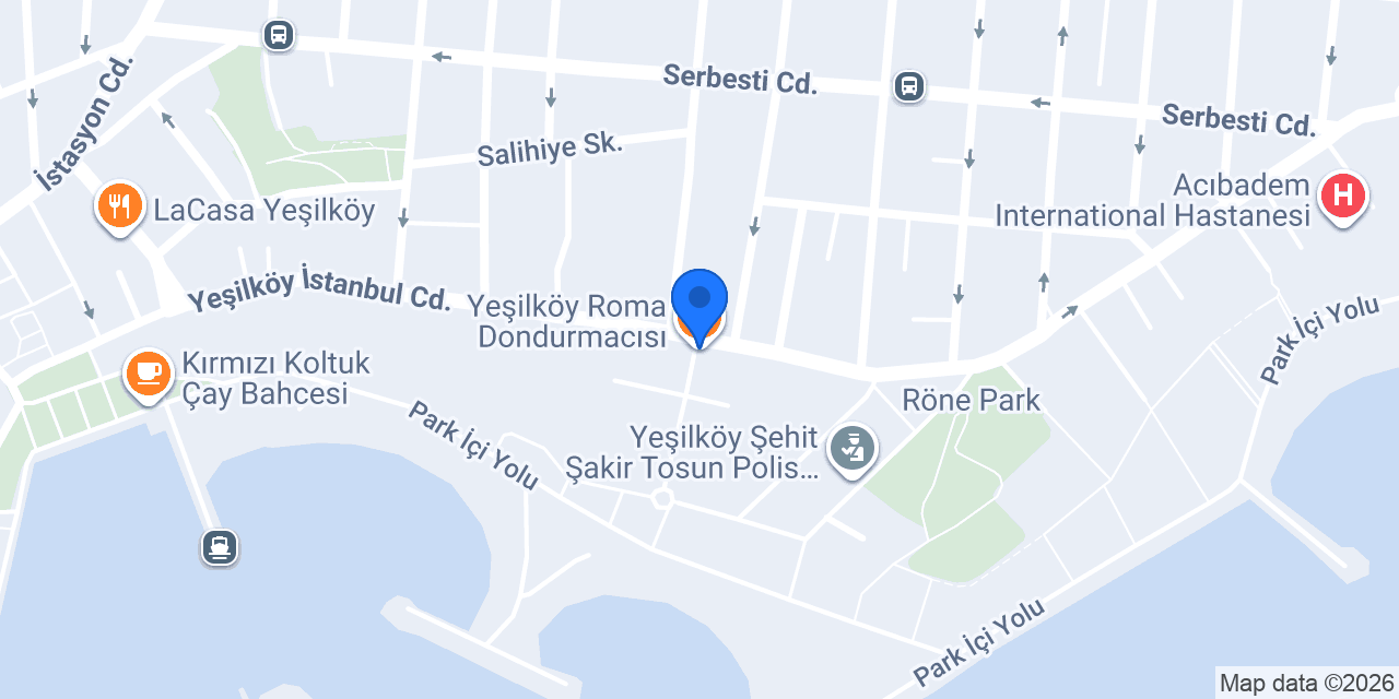 Yeşilköy Roma Dondurmacısı konumu